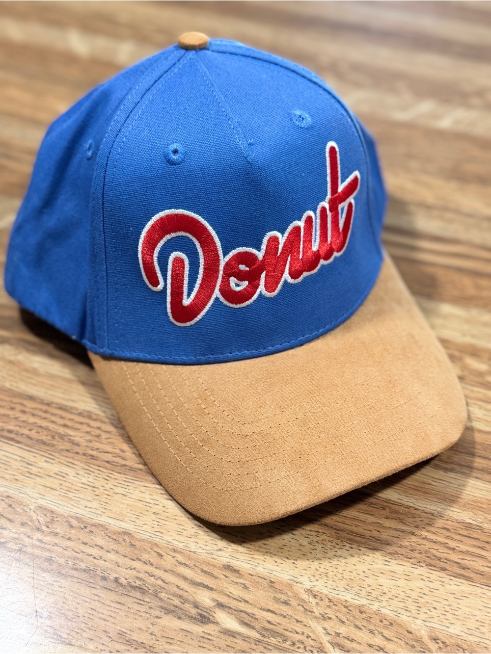 Zumiez Blue Cap with Tan Bill and Red 'Donut' Script